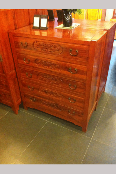 樟木四出頭五屜柜