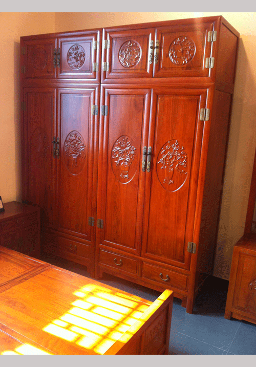 樟木圓面頂箱衣櫃